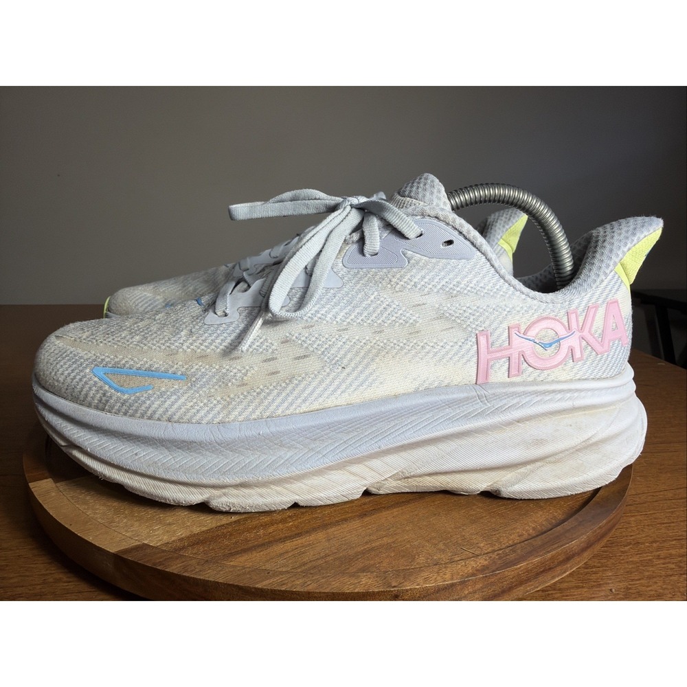 Hoka One One Clifton 9 Womens Size 10 Blue Pink Running Shoes 1127896-GLLS